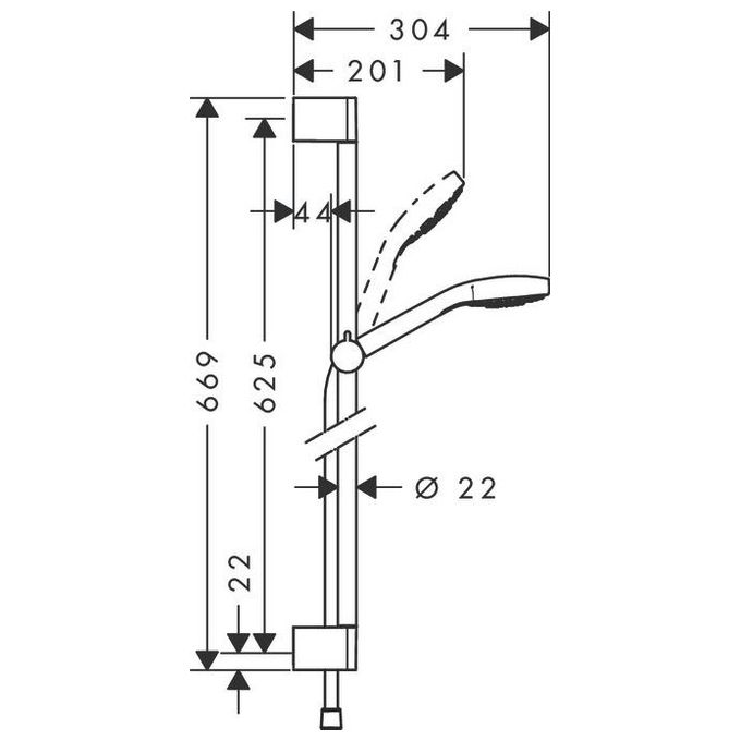 Hansgrohe Croma 110 Select S 26560 Asta Doccia Bianco-Cromo