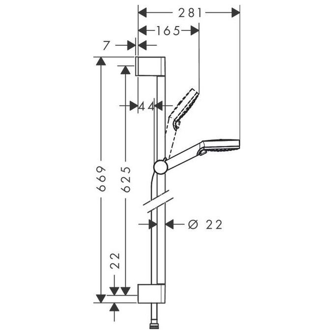 Hansgrohe Crometta Vario Saliscendi Cm.65 Bianco-Cromo