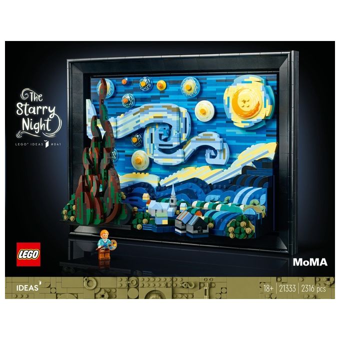 LEGO Ideas set costruzione 3D notte stellata di Van Gogh 2316 pezzi per adulti 21333