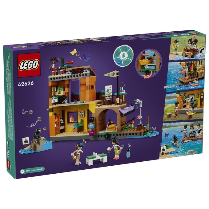 LEGO Friends 42626 Campo Avventura Sport Acquatici Giochi di Ruolo Educativi per Bambine e Bambini da 7 Anni con Molo e Campeggio Giocattolo da Costruire Accessori e 3 Personaggi Idea Regalo