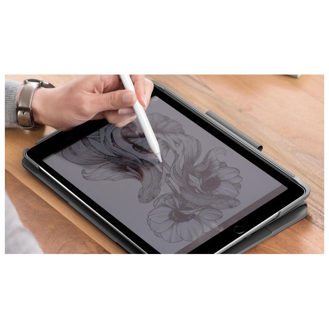 Logitech Slim Folio Custodia Tastiera Bluetooth QWERTY Spagnola Grafite per Apple 10.2'' iPad