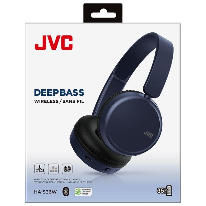 JVC HA-S36W-A-U Auricolare On-Ear BT Blu
