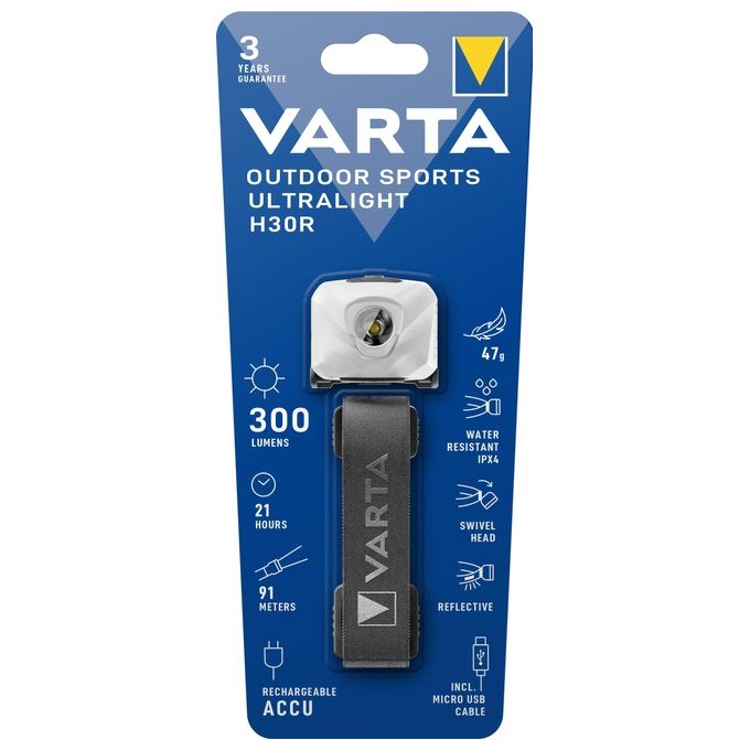 Varta Ultralight H30r Torcia a Fascia Bianco Led
