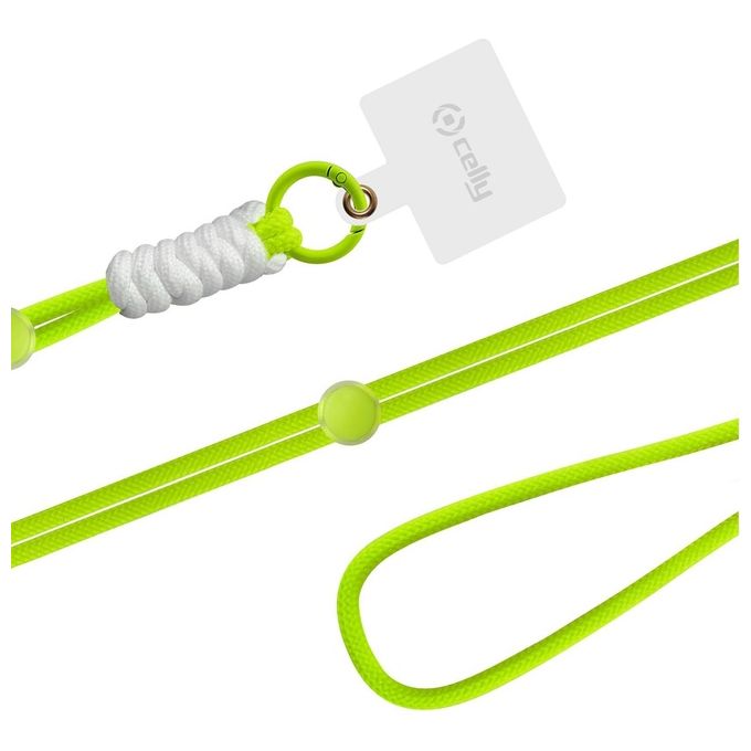 Celly Necklace Universale in Nylon Giallo Fluo