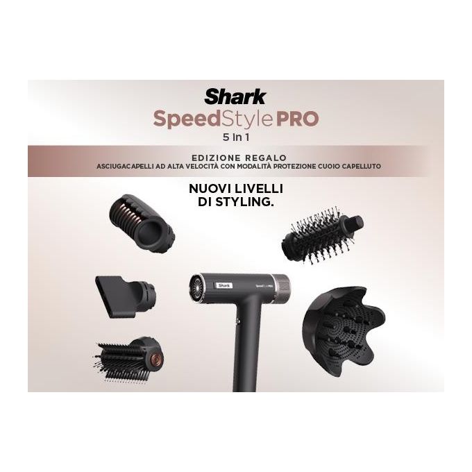 Shark SpeedStyle Pro Asciugacapelli Styler 1750W 5 Accessori Nero