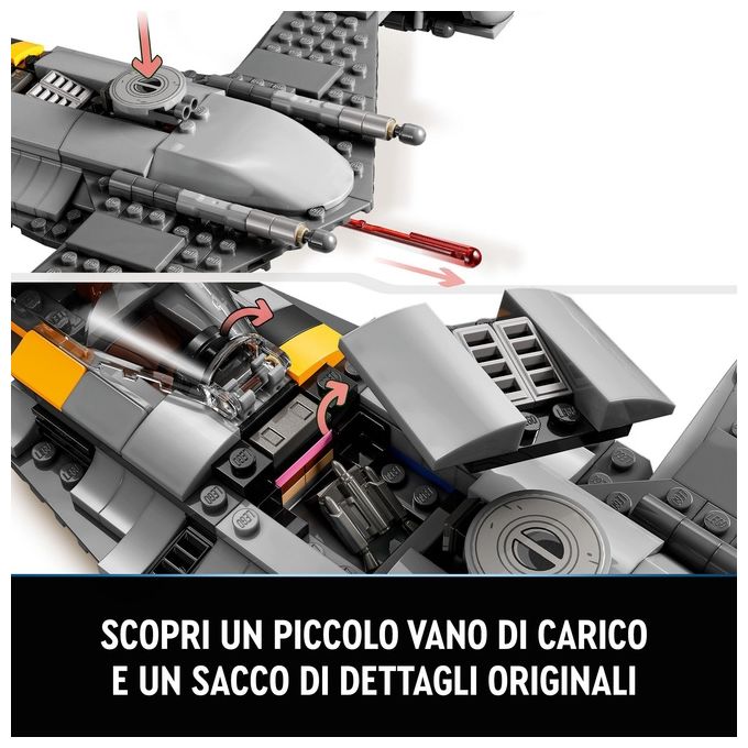 LEGO Star Wars 75325 Starfighter N-1 del Mandaloriano, Personaggi Peli Motto, Droide BD e Baby Yoda, Giocattolo Costruibile