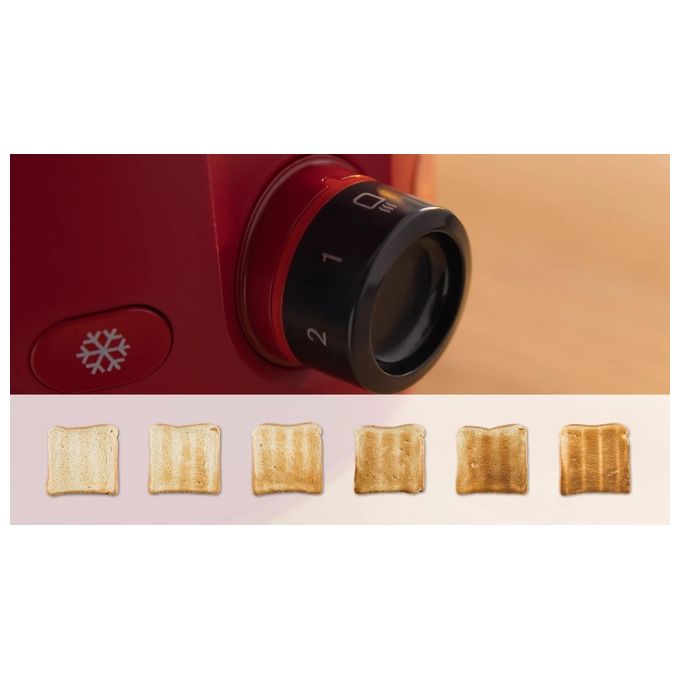 Bosch TAT2M124 Tostapane 6 2 Fette 950W Rosso