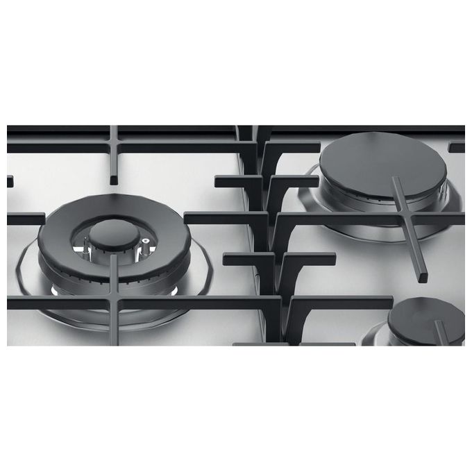 Hotpoint PPH 75G DF-IX Serie Premium Piano Cottura a Gas 5 Zone 1 Doppia Corona Griglie in ghisa MyMenu Flame Control 75 cm Acciaio Inossidabile