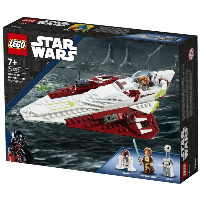 LEGO Star Wars 75333 Jedi Starfighter di Obi-Wan Kenobi, Set l'Attacco dei Cloni con Droide e Minifigure Taun We, Spada Laser