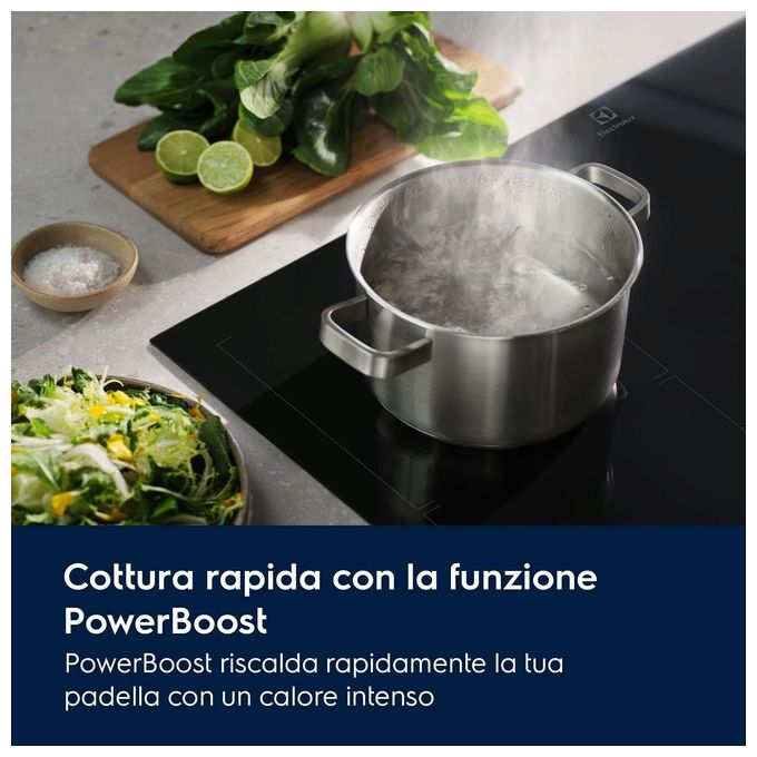 Electrolux EIL83443BW Serie 600 Piano cottura a induzione 80 cm 4 zone Bridge Slider Touch colore Bianco