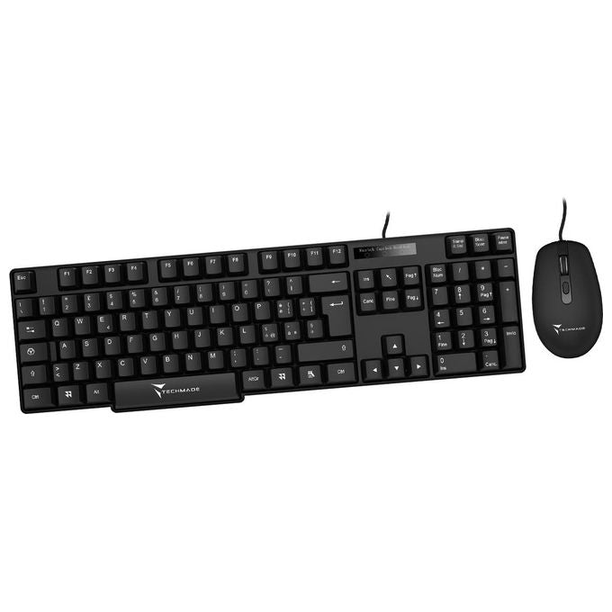 Techmade Kit Mouse e Tastiera Usb Nero