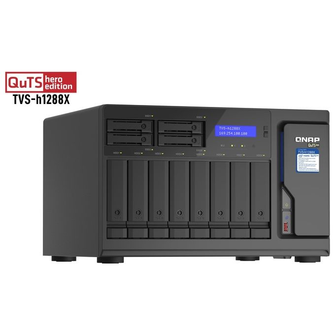 Qnap TVS-h1288X Nas Tower Collegamento Ethernet Lan Nero
