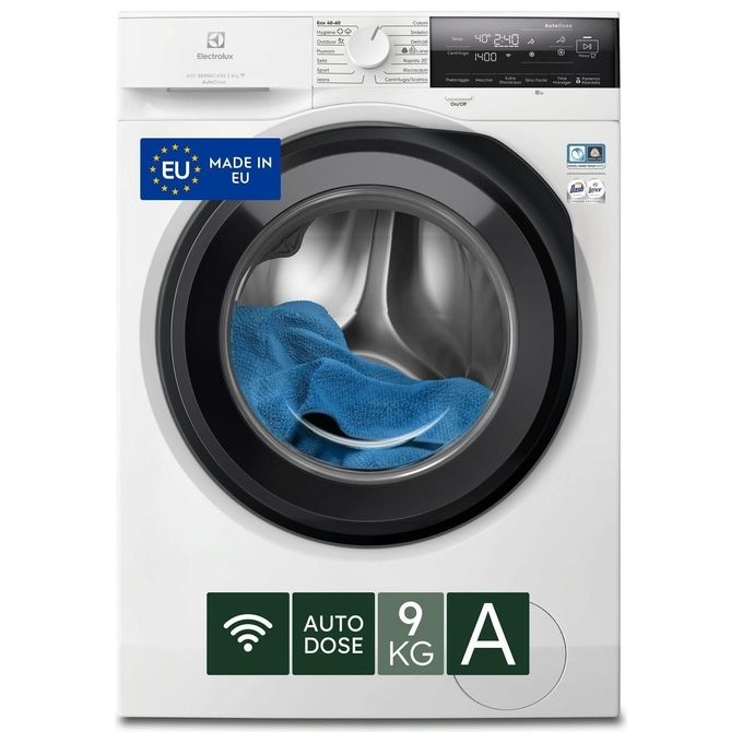 Electrolux Lavatrice Caricamento Frontale 9Kg 1400 Giri Inverter Autodose SensiCare Time Manager