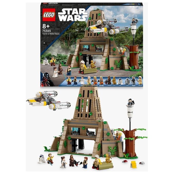LEGO 75365 Star Wars: A New Hope Base Ribelle su Yavin 4 con 10 Minifigure, 2 Droidi, Starfighter Y-wing e Sala Comando