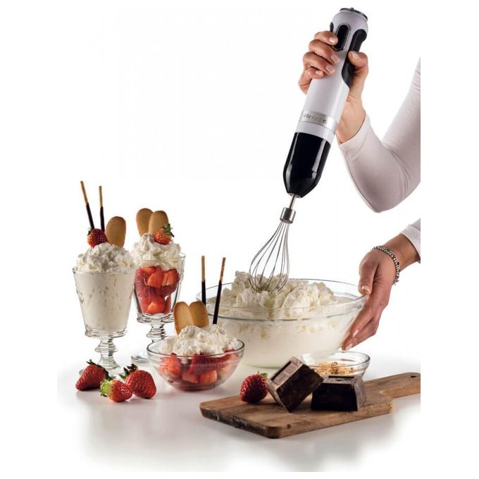 Ariete 00C060201AR0 Moderna Frullatore a immersione 1000W 10 velocita' Turbo con bicchiere 700ml tritatutto 500ml e frusta colore Bianco