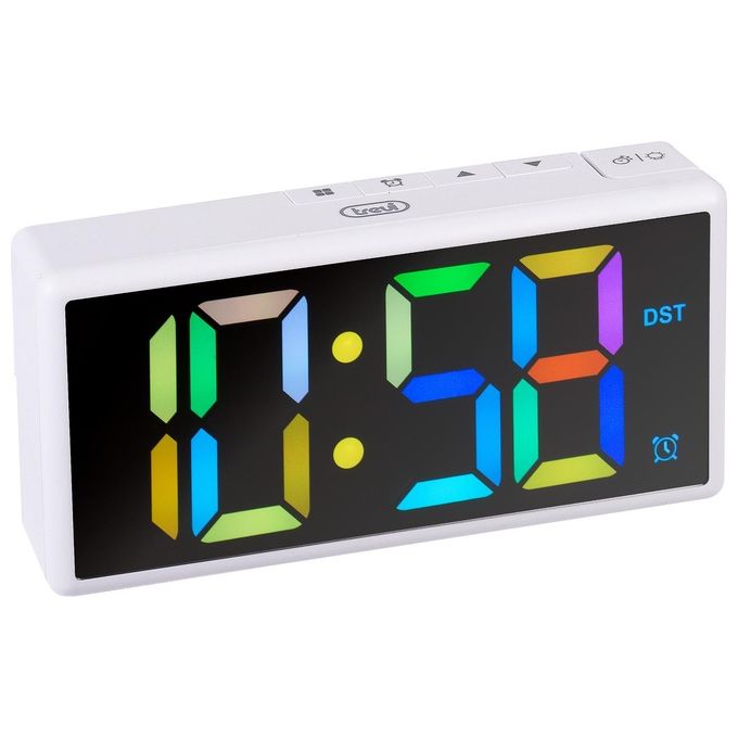 Trevi EC 886 Orologio Sveglia Digitale con Grande Display LED Multicolor