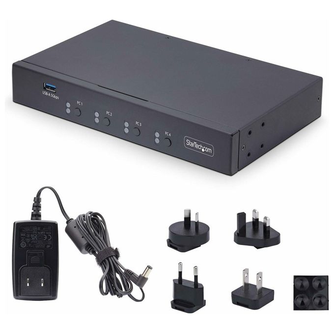 StarTech.com Switch Km a 4 Porte Audio 35 Mm-usb Condivisione Periferiche tra 4 Pc Conforme a Taa
