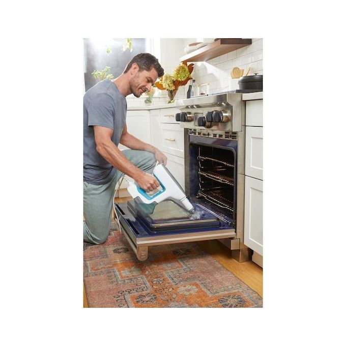 Black+Decker BHSM15FX08 – Pulitore a vapore 2 in 1, capacita' serbatoio 0.5 L, Potenza 1500 W, Pressione vapore elevata, Autonomia fino a 20 min, Kit estensione incluso, Colore Bianco-Arancio