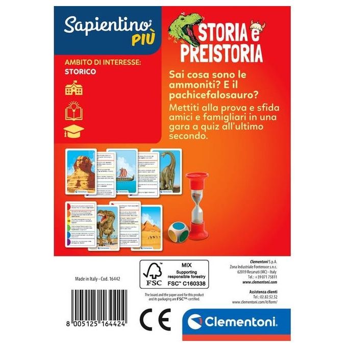 Clementoni Sapientino Testa a Testa Storia Preistoria