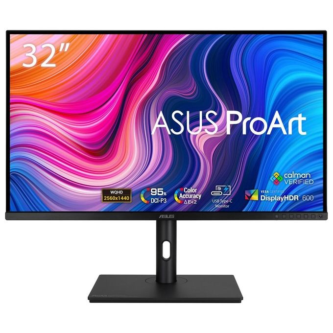 ASUS ProArt PA328CGV Monitor Professionale 32”, WQHD (2560x1440), USB-C, IPS, 165Hz, 100percento sRGB-Rec.709, Precisione colore DeltaE  2, VESA DisplayHDR 600, FreeSync Premium Pro, Regolabile, Nero
