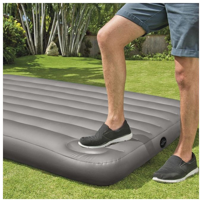 Intex 64761 Downy Materasso Gonfiabile Singolo Fiber-Tech 99x191x25 cm Portata 136 Kg Pompa a Pedale colore Nero