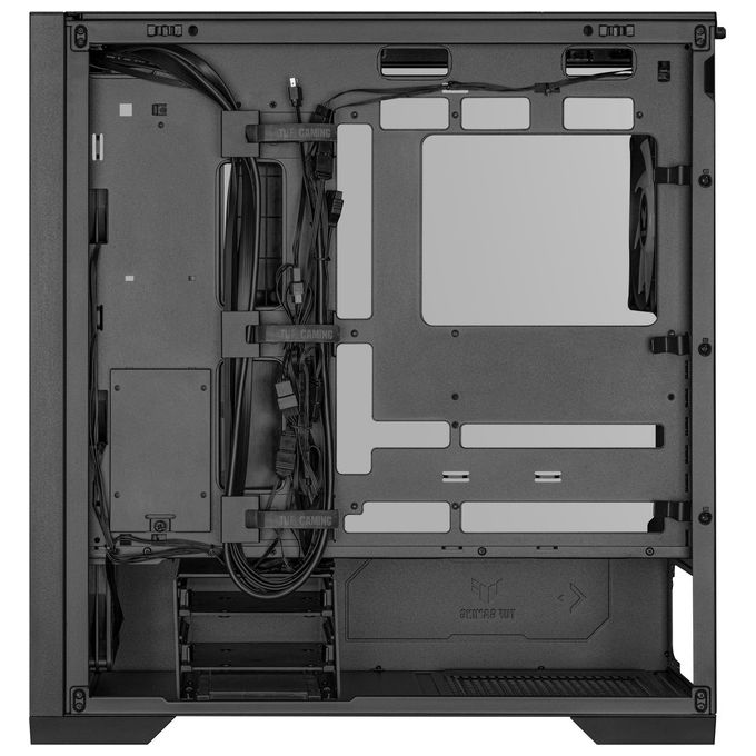 ASUS TUF GAMING GT302 TG ARGB Black Case Gaming E-ATX Mid Tower Pannelli Laterali intercambiabili Mesh Vetro Temperato 4 ventole ARGB preinstallate da 140 x 28 mm Nero
