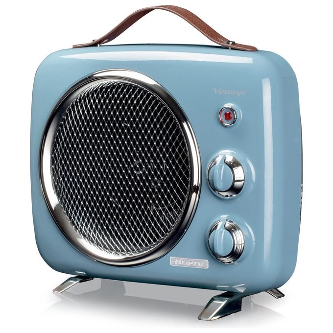 Ariete 0808-05 – Termoventilatore da tavolo-da pavimento, potenza 1000 W-2000 W, 2 livelli calore, termostato regolabile, funzione ventilazione, colore celeste (Vintage)