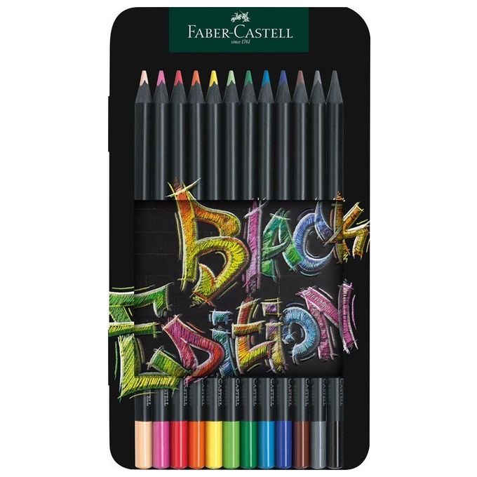 Faber Castell 12 Matite Colorate Blackedition