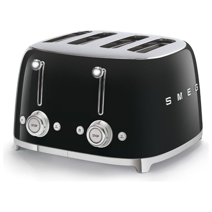 Smeg TSF03BLEU Estetica 50's Style Tostapane 4 Fette 6 Livelli di Doratura Nero