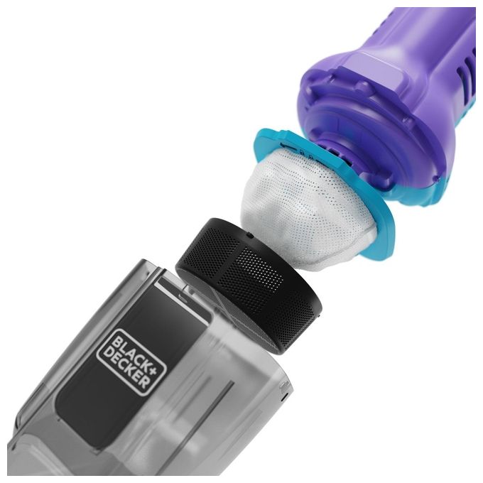 Black+Decker Mini Aspirapolvere Viola e Azzurro
