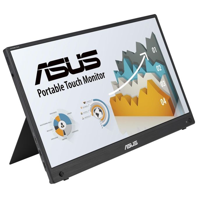 ASUS ZenScreen Touch Monitor da Gaming Portatile 15.6” 1080P FHD (MB16AHT) - Monitor da Viaggio IPS USB-C e HDMI Touch Screen a 10 Punti Cavalletto integrato Monitor Esterno per Laptop e Telefono