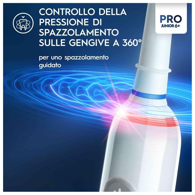 Braun Oral-B Spazzolino Elettrico Pro Junior 1 Spazzolino di Frozen 2 Testine da 6 Anni in Su