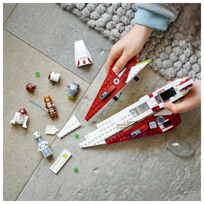 LEGO Star Wars 75333 Jedi Starfighter di Obi-Wan Kenobi, Set l'Attacco dei Cloni con Droide e Minifigure Taun We, Spada Laser