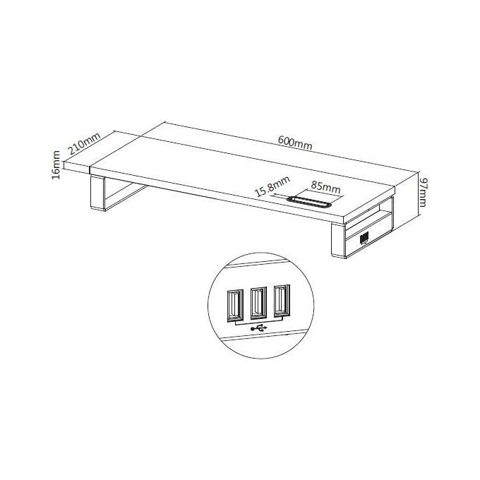 Conceptronic 650881 Supporto per Monitor Piatto Regolabile