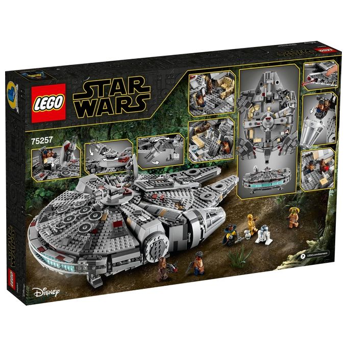 LEGO 75257 Star Wars Millennium Falcon Giocattolo da Costruire con 7 Minifigure e 1353 Pezzi colore Nero