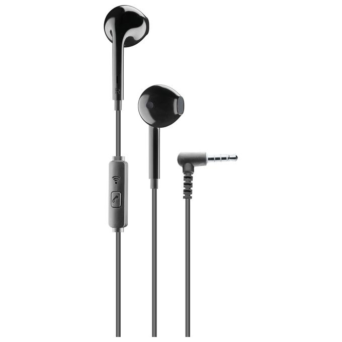 Cellular Line VOICE CAPSULE Auricolari a Capsula con Microfono Tasto di Risposta e Connettore Jack 3.5mm Nero