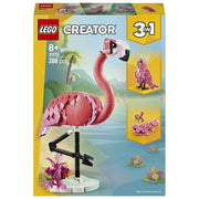 LEGO Creator 3 in 1 Animali Selvatici: Fenicottero Rosa Giocattolo - Si Trasforma in Uccello Cacatua o in Axolotl - Animali da Costruire per Bambini e Bambine da 8 Anni - Regalo di Compleanno 31170