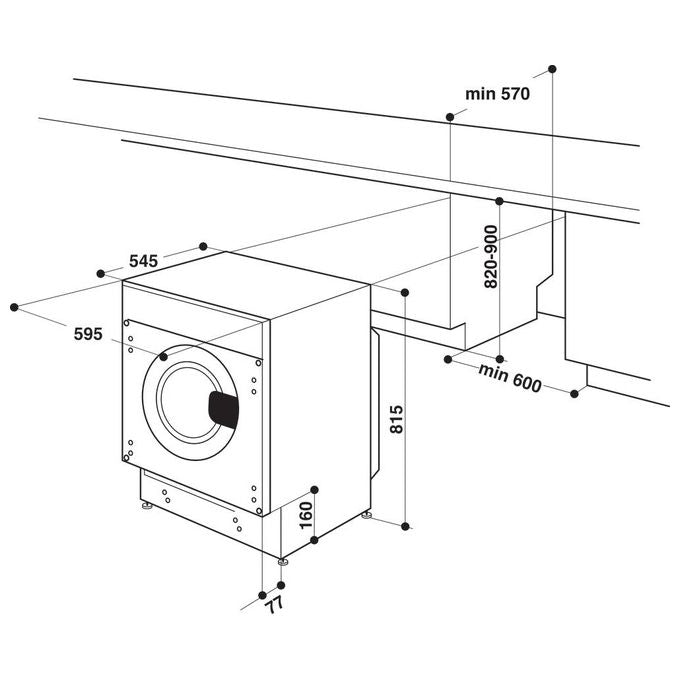 Indesit BIWDIL861485EU Lavasciuga da incasso 8-6 Kg 1400 rpm Classe D Inverter Pannellabile (81,5x59,5x54,5 cm) colore Bianco