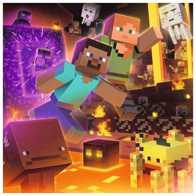 3 Ravensburger Puzzle da 49 Pezzi - Minecraft