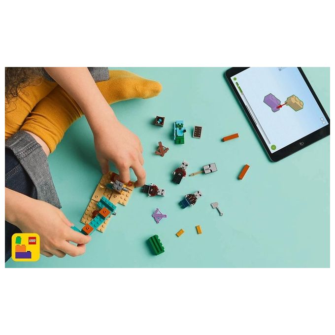 LEGO Minecraft Pattuglia nel Deserto della Bestia Gioco di Ruolo per Bambini e Bambine da 7 Anni in su con 4 Personaggi del Videogioco Funzione Spara Missili Armi Giocattolo e Tesoro 21267
