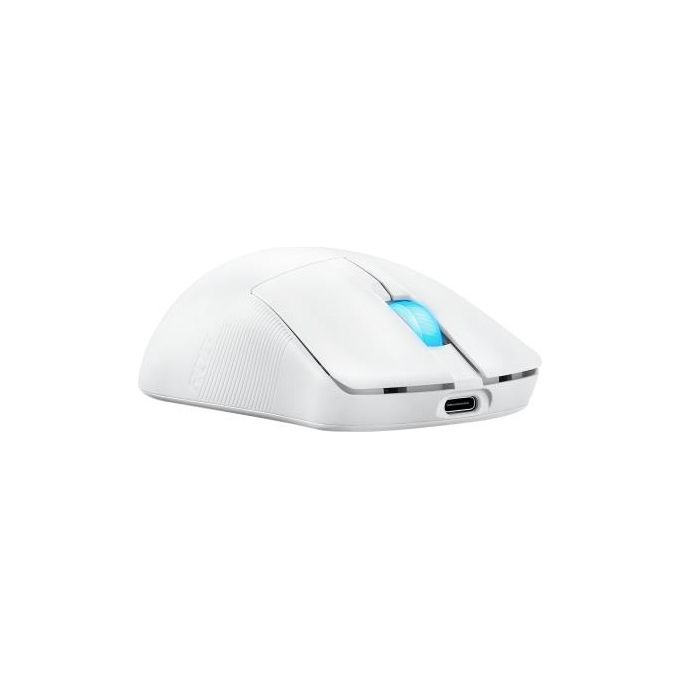 ASUS ROG Harpe Ace Mini - Mouse da gioco wireless 49 g leggero sensore ottico AimPoint Pro 42K microinterruttori ottici ROG Polling Rate Booster Esports e FPS piccolo medio bianco lunare
