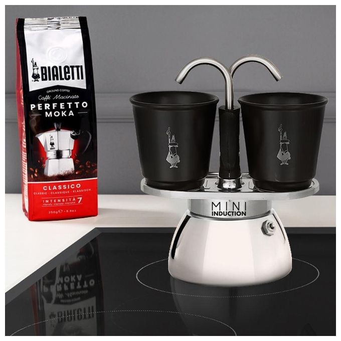 Bialetti Mini Express Induction Caffettiera Alluminio-Nero 2 Tazze