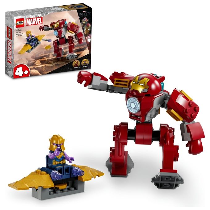 LEGO Marvel 76263 Iron Man Hulkbuster vs. Thanos, Gioco per Bambini 4+ Anni, Action Figure con Aereo Giocattolo e 2 Minifigure