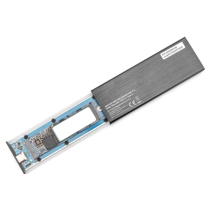 Digitus Alloggiamento Ssd Esterno Usb Type-C 3.1 M.2 Nvme Senza Attrezzi Alloggiamento in Alluminio Key M o Key B+M