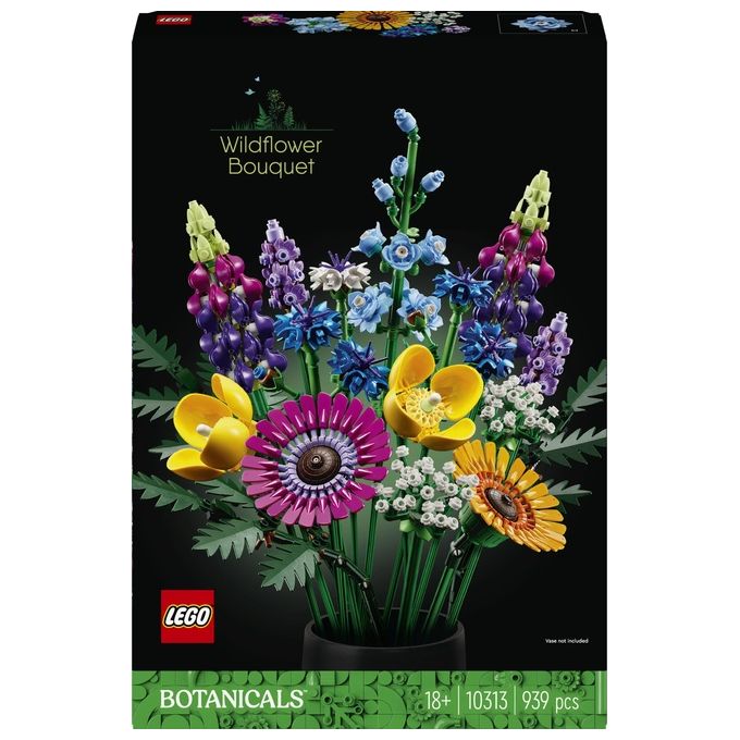 LEGO Icons 10313 Bouquet Fiori Selvatici Finti con Papaveri e Lavanda Artificiali, Idea Regalo Adulti, Botanical Collection