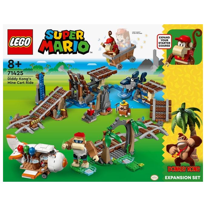 LEGO 71425 Super Mario Pack di Espansione Corsa nella Miniera di Diddy Kong Set da Costruzione con 1157 Pezzi Personaggi Inclusi Funky Kong Diddy Kong e Sfide Interattive colore Multicolore