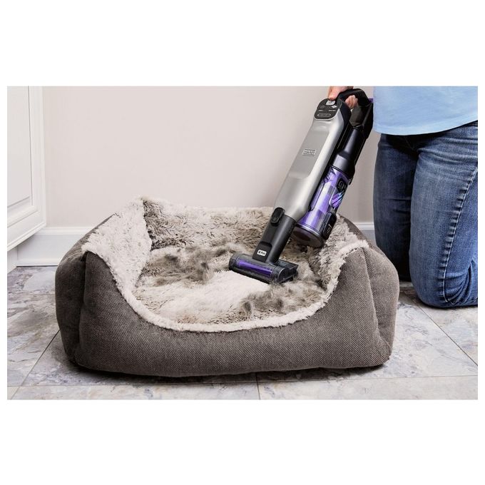 Black+Decker Scopa Ricaricabile 21.6V fino a 35 Minuti 100W 2 Turbo Spazzole Laterali