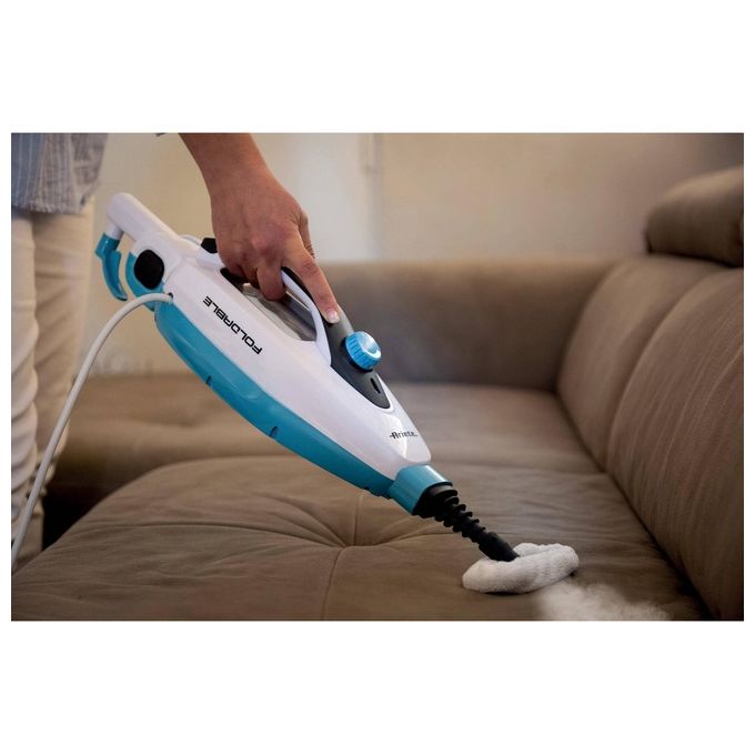 Ariete Steam Mop Foldable Pulitore a Vapore Verticale 0.35 Litri 1500W Blu-Bianco