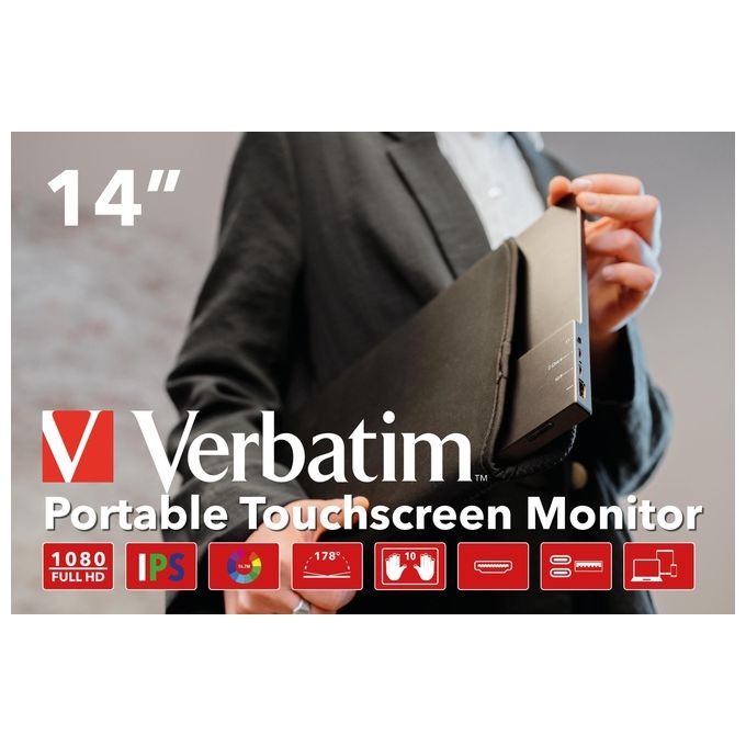 Verbatim Pmt-14 Monitor Portatile Touch 14'' Full Hd