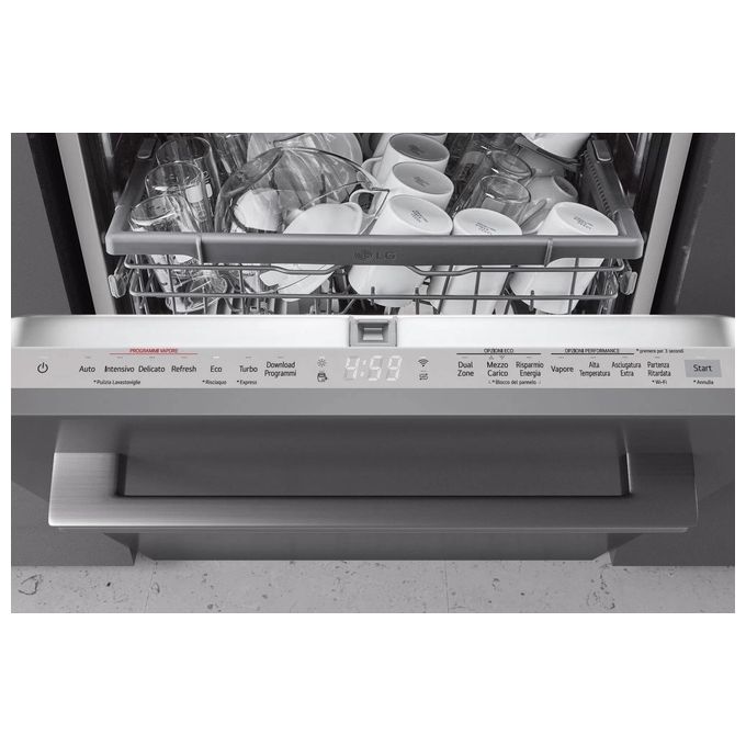 LG QuadWash DB365TXS Lavastoviglie a Scomparsa Totale Classe Energetica B 14 Coperti Vapore Wi-Fi